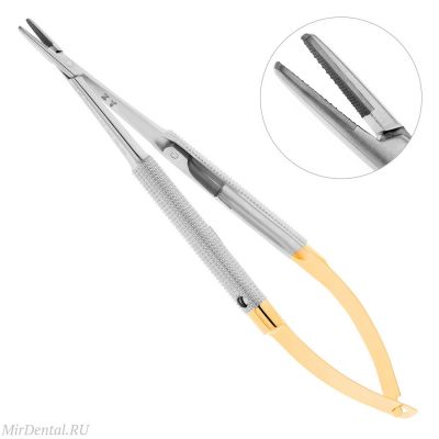 Castroviejo-Gomel Micro Needle Holder TC 14cm Straight