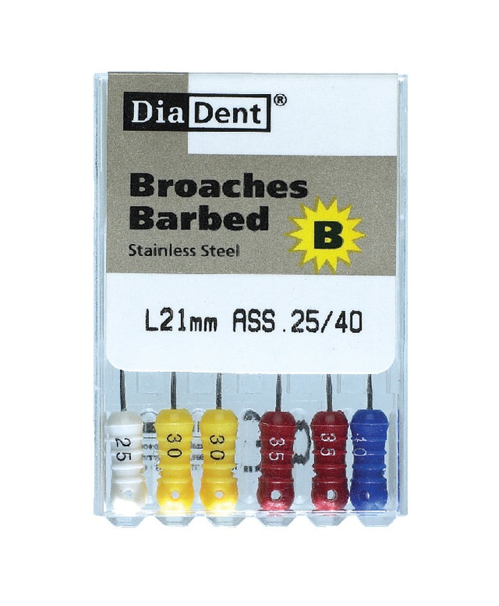 Barbed Broaches ISO 020 21mm 6pcs