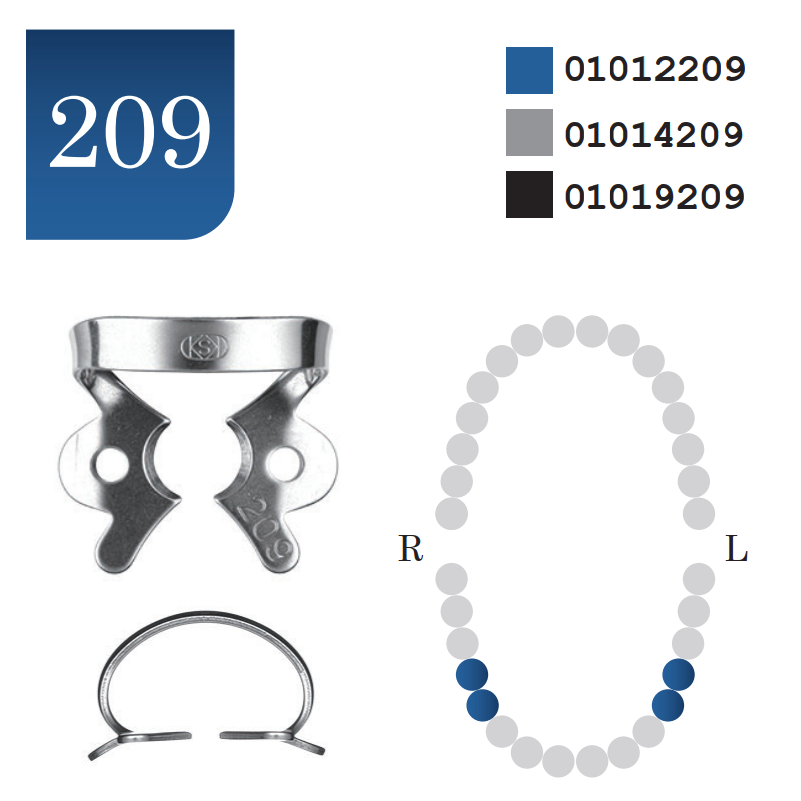 Rubber Dam Clamp #209 Polished