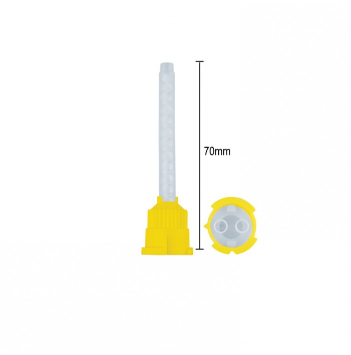 Mixing Tips 1:1 Ratio 70mm Yellow 50pcs