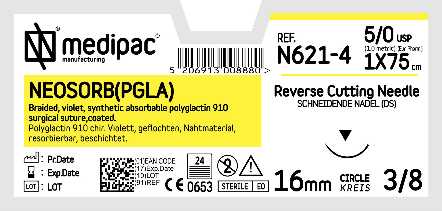 Neosorb PGLA 5/0 3/8 Cutting 16mm 45cm 24pcs