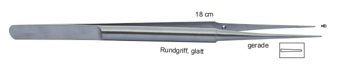 Microsurgical Forceps Straight 18cm
